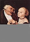 Lucas Cranach the Elder Old Man and Young Woman painting